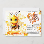 Little Cutie's Bee-Theme Baby shower Kaart (Voorkant)