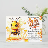 Little Cutie's Bee-Theme Baby shower Kaart (Staand voorkant)