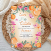 Little Cuties Orange Pink Floral Butterflies Twin Kaart