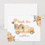 Little Cuties Sinaasappels Truck Hartelijk dank Bedankkaart (Voorkant / Achterkant)