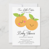 Little Cuties Twins Baby shower Invitation Kaart (Voorkant)