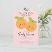 Little Cuties Twins Baby shower Invitation Kaart (Staand voorkant)