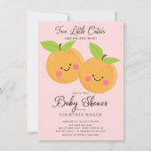 Little Cuties Twins Baby shower Invitation Kaart (Voorkant)