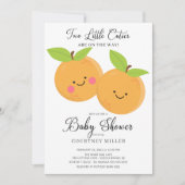 Little Cuties Twins Baby shower Invitation Kaart (Voorkant)