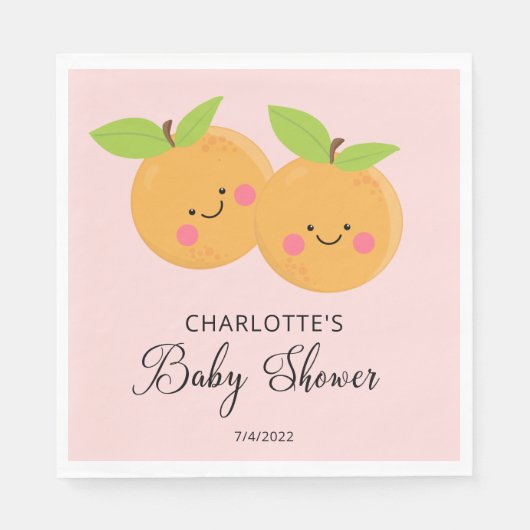 Little Cuties Twins Baby shower Napkins Servet (Voorkant)