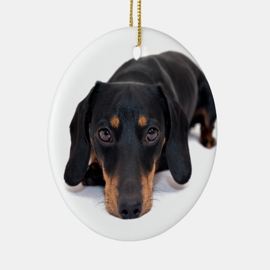 Little Dachshund Keramisch Ornament (Rechts)