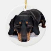 Little Dachshund Keramisch Ornament (Voorkant)