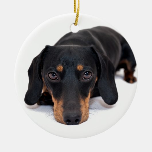 Little Dachshund Keramisch Ornament (Voorkant)