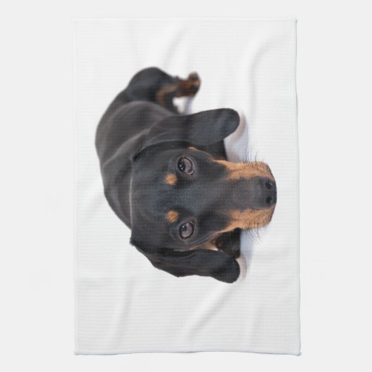 Little Dachshund Theedoek (Verticaal)