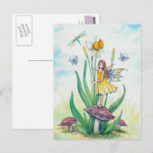 Little Daffodil Fairy Fantasy Art Illustratie Briefkaart (Voorkant / Achterkant)