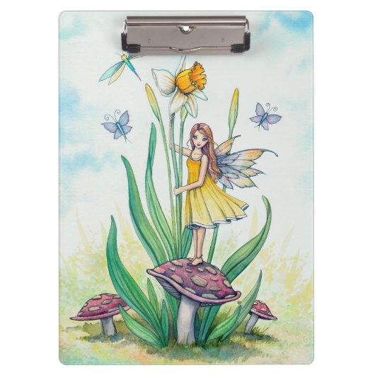 Little Daffodil Fairy Fantasy Art Klembord (Voorkant)