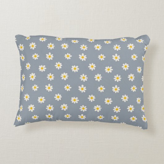 Little Daisies - dusty steel gray Accent Kussen (Achterkant)