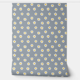 Little Daisies - dusty steel gray Behang