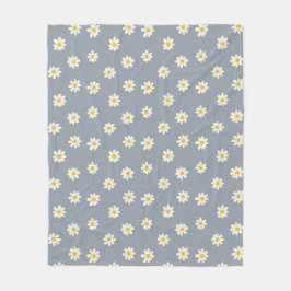 Little Daisies - dusty steel gray Fleece Deken
