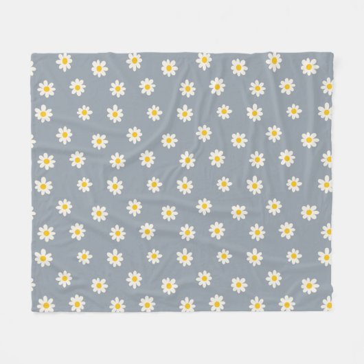 Little Daisies - dusty steel gray Fleece Deken (Voorkant (Horizontaal))
