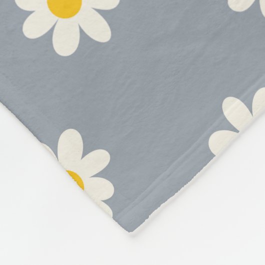 Little Daisies - dusty steel gray Fleece Deken (Hoek)
