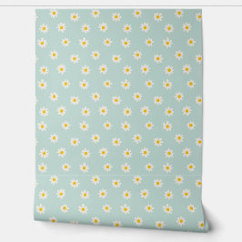 Little Daisies - soft teal Behang
