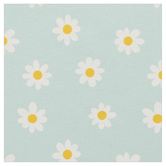 Little Daisies / soft teal  Stof (Close Up)