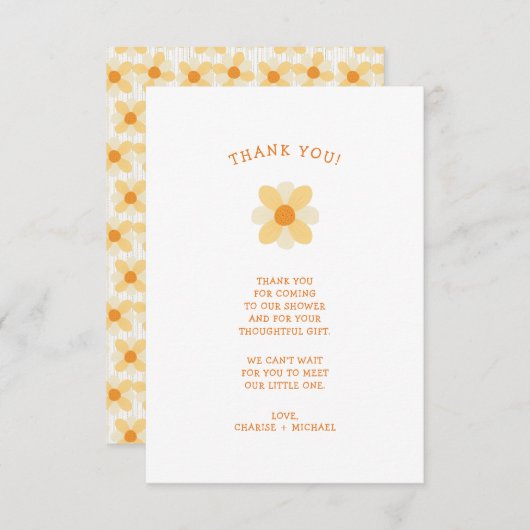 Little Daisy baby shower bedankt (Voorkant / Achterkant)