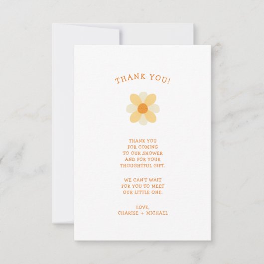 Little Daisy baby shower bedankt (Voorkant)