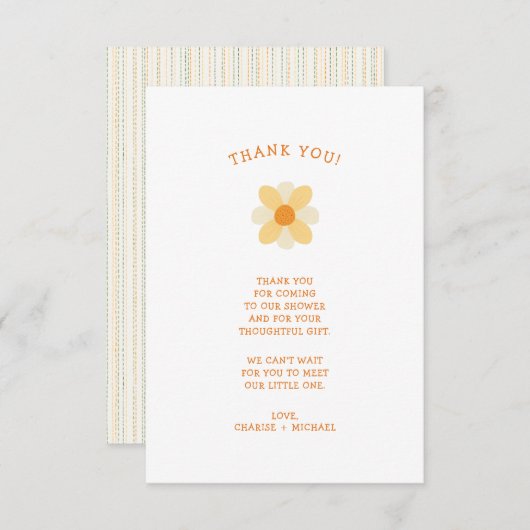 Little Daisy baby shower bedankt (Voorkant / Achterkant)