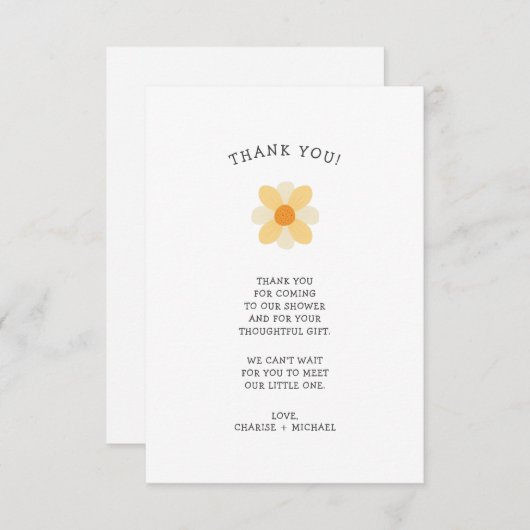 Little Daisy baby shower bedankt (Voorkant / Achterkant)
