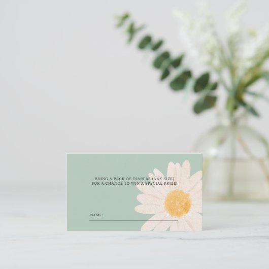 Little Daisy Baby shower Luier Raffle Ticket (Staand voorkant)