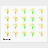 Little Daisy Bouquet Ronde Sticker (Vel)