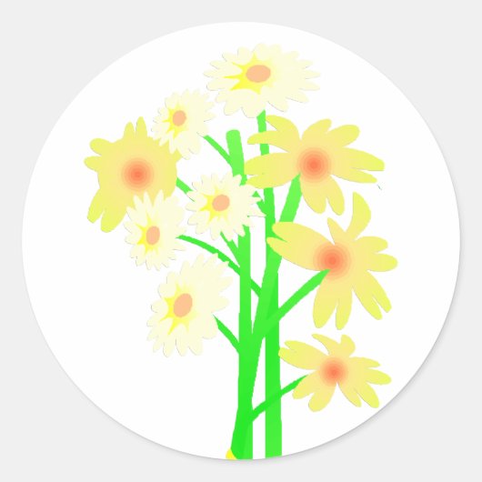 Little Daisy Bouquet Ronde Sticker (Voorkant)