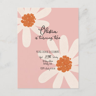 Little Daisy Theme Girl Birthday Invitation Briefkaart