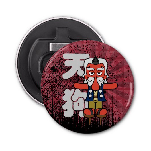 Little Daitengu Yokai Grunge Button Flesopener (Voorkant)