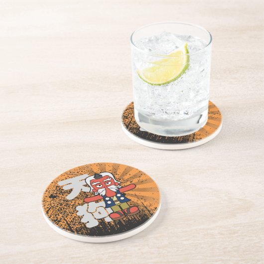 Little Daitengu Yokai Grunge Zandsteen Onderzetter (Zijkant)