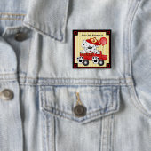 Little Dalmation Fireman - Aanpassen Vierkante Button 5,1 Cm (In situ)