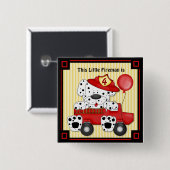 Little Dalmation Fireman - Aanpassen Vierkante Button 5,1 Cm (Voorkant /achterkant)
