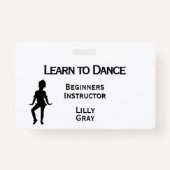 Little Dancer Custom Text 3 Areas Double Side Badge (Voorkant)