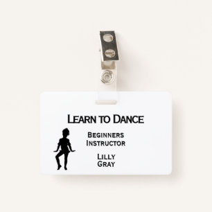 Little Dancer Custom Text 3 Areas Double Side Badge