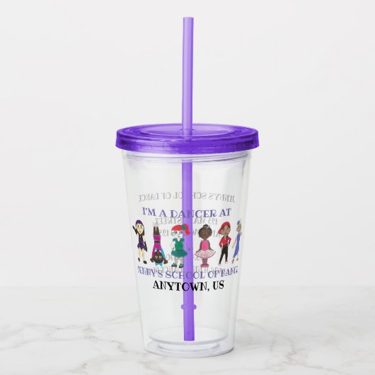 Little Dancers Ballet Tap Jazz Dance Studio School Acryl Drinkbeker (Voorkant)