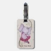 Little Dancing Ballerina Elephant Bagagelabel (Achterkant verticaal)