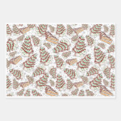 Little Debbie Christmas Tree Snack Cakes Gift Wrap Inpakpapier Vel (Voorkant)