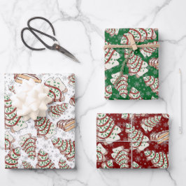 Little Debbie Christmas Tree Snack Cakes Gift Wrap Inpakpapier Vel