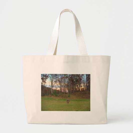 Little Deer &a Pink Sunset Grote Tote Bag (Voorkant)