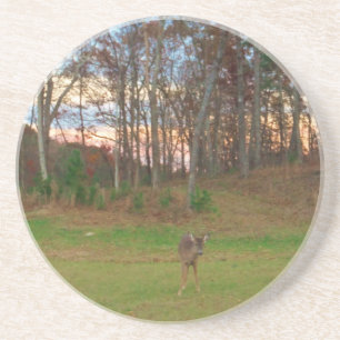 Little Deer &a Pink Sunset Zandsteen Onderzetter