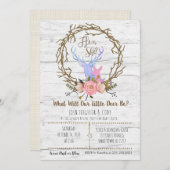 Little Deer Baby Gender onthullen uitnodiging (Voorkant / Achterkant)