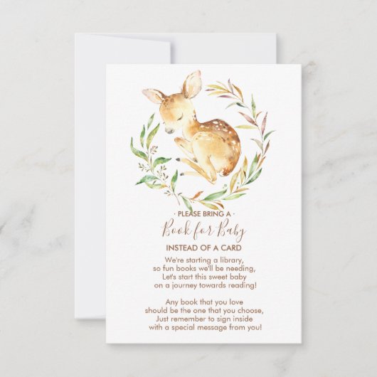 Little Deer Baby shower Boek voor Baby Kaart (Voorkant)