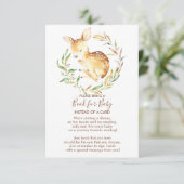 Little Deer Baby shower Boek voor Baby Kaart (Staand voorkant)