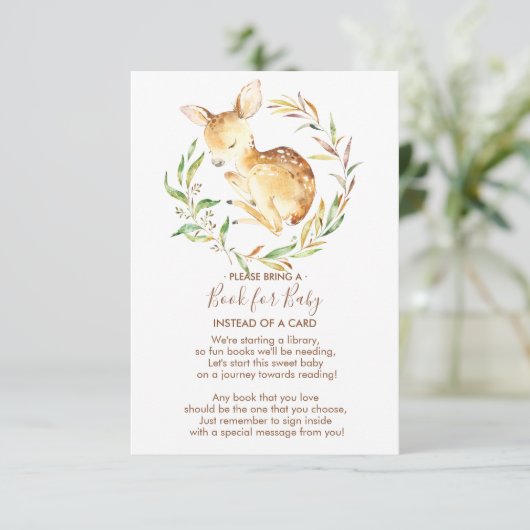 Little Deer Baby shower Boek voor Baby Kaart (Staand voorkant)