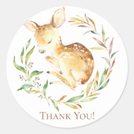Little Deer Baby shower Dank u voor Sticker