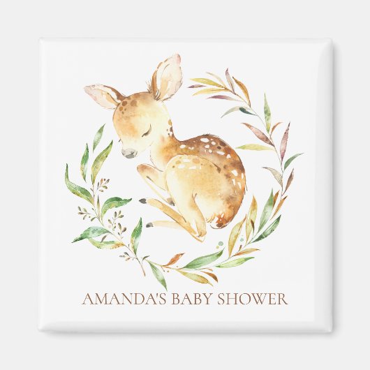 Little Deer Baby shower Favor Magnet (Voorkant)