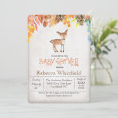 Little Deer Baby shower Invitation Kaart (Staand voorkant)