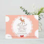 Little Deer Baby shower Invitation Kaart (Staand voorkant)